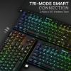 imageRedragon K621 Horus TKL Wireless RGB Mechanical Keyboard 50 BT24 GhzWired Three Modes 80 UltraThin Low Profile BT Keyboard wDedicated Media Control ampamp Linear Red Switches BlackBlack Red Switch