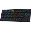 imageRedragon K621 Horus TKL Wireless RGB Mechanical Keyboard 50 BT24 GhzWired Three Modes 80 UltraThin Low Profile BT Keyboard wDedicated Media Control ampamp Linear Red Switches BlackBlack Red Switch