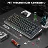 imageRedragon K681 Pro Wireless Mechanical Keyboard Gasket Mounted RGB Gaming Keyboard with Volume Knob MDAProfile PreLubed Linear Switches 81 Keys 75 TriMode Hot Swappable for PCXboxPS MatchaAbyssal Black