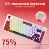imageRedragon K681 Pro Wireless Mechanical Keyboard Gasket Mounted RGB Gaming Keyboard with Volume Knob MDAProfile PreLubed Linear Switches 81 Keys 75 TriMode Hot Swappable for PCXboxPS MatchaBurgundy Red