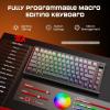 imageRedragon K681 Pro Wireless Mechanical Keyboard Gasket Mounted RGB Gaming Keyboard with Volume Knob MDAProfile PreLubed Linear Switches 81 Keys 75 TriMode Hot Swappable for PCXboxPS MatchaTitanium Gray