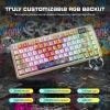imageRedragon K708 Pro Wireless Mechanical Gaming Keyboard  GasketMounted RGB Backlit 81 Customizable Keys 3Mode 24GBluetoothUSB HotSwap PreLubed Switches Screen ampamp Control Knob  BlackDoodle