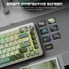 imageRedragon K708 Pro Wireless Mechanical Gaming Keyboard  GasketMounted RGB Backlit 81 Customizable Keys 3Mode 24GBluetoothUSB HotSwap PreLubed Switches Screen ampamp Control Knob  BlackWhite Green