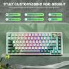 imageRedragon K708 Pro Wireless Mechanical Gaming Keyboard  GasketMounted RGB Backlit 81 Customizable Keys 3Mode 24GBluetoothUSB HotSwap PreLubed Switches Screen ampamp Control Knob  BlackWhite Green