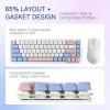 imageRedragon K709 65 Wired Gasket RGB Gaming Keyboard 68 Keys HotSwap Compact Mechanical Keyboard wFreeMod Socket 3Layer Noise Dampening ampamp Dedicated Arrow Keys Quiet Custom Linear SwitchWonder Pink  Blue