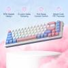 imageRedragon K709 65 Wired Gasket RGB Gaming Keyboard 68 Keys HotSwap Compact Mechanical Keyboard wFreeMod Socket 3Layer Noise Dampening ampamp Dedicated Arrow Keys Quiet Custom Linear SwitchWonder Pink  Blue