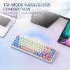 imageRedragon K709 65 Wired Gasket RGB Gaming Keyboard 68 Keys HotSwap Compact Mechanical Keyboard wFreeMod Socket 3Layer Noise Dampening ampamp Dedicated Arrow Keys Quiet Custom Linear SwitchWonder Pink  Blue