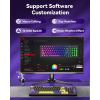 imageRedragon K725LBY Wireless Mechanical Keyboard with Screen and Knob TriMode BT5024GUSBC Gasket Computer Gaming Keyboard 95 Keys Hot Swappable RGB Backlit Infinite Mirrors for PCMac PurplePurple