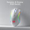 imageRedragon M693 Wireless Gaming Mouse 8000 DPI WiredWireless Gamer Mouse w 3Mode Connection BT ampamp 24G Wireless 7 Macro Buttons Durable Power Capacity for PCMacLaptopWhite