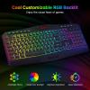 imageRedragon S1013 Wired RGB Backlit Gaming Keyboard and Mouse Combo Programmable Keyboard and Mouse 8007200DPI Gaming Headset Mouse Pad Combo All in 1 PC Gamer Bundle for Windows PC Black