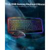 imageRedragon Updated S101 Programmable Gaming Keyboard and Mouse RGB Backlit Keyboard Mouse with Software Independent Macro Record Keys Value Combo SetBlack