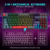imageRedragon Wired Mechanical Gaming Keyboard with RGB Backlit 94 Keys Programmable Macro Editing Numeric Pad Red Switches Compact Keyboard Mechanical for Pc Mac Ipad K636CLOBlackGray