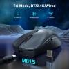 imageRedragon Wireless Gaming Mouse 3 Modes Lightweight Wireless Mouse Full Programmable Buttons 12000 DPI Software Supports DIY Keybinds M815STDBlack