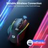 imageRedragon Wireless Gaming Mouse TriMode 24GUSBCBluetooth Ergonomic Mouse Gaming 8000 DPI RGB Backlit Programmable Wireless Mouse Rechargeable 250 Hrs for Laptop PC Mac M81424G