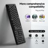 imageRedragon Wireless Keyboard 24G FullSized Ergonomic Wireless Computer Keyboard with 10 Individual Multimedia Keys Spill Resistant for Mac OS DesktopLaptopPC BK7367Wired