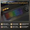 imageRedragon Wireless Mechanical Keyboard 3 Mode Gasket Mounted RGB Gaming Keyboard with Volume Knob PreLubed Linear Switches MDAProfile 98 Keys Hot Swappable Creamy Keyboard for PCTabletXboxPS4Black Gray