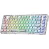 imageRedragon K649 PRO 78 Wireless Gasket RGB Gaming Keyboard 3Modes 82 Keys FullTransparent Mechanical Keyboard wHotSwap Socket Noise Dampening Layer x 5 Translucent Custom SwitchWhite Transparent