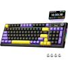 imageRedragon K725LBY Wireless Mechanical Keyboard with Screen and Knob TriMode BT5024GUSBC Gasket Computer Gaming Keyboard 95 Keys Hot Swappable RGB Backlit Infinite Mirrors for PCMac PurplePurple