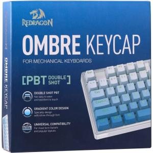 imageRedragon A134 Gradient Color Ombre Blue KeyCaps 104 Keys Standard Doubleshot PBT Keycap Set OEMCherry Profile English US ANSI Layout Compatible with All Redragon Mechanial KeyboardsOmbre Blue