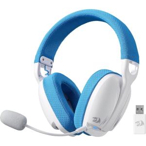 imageRedragon H878 3Mode Wireless Blue Lighting Gaming Headset  Lightweight  71 Surround Sound  40MM Drivers  Detachable Microphone  Multi Platforms for PC PS543 Switch Mobile WhiteampampGrayWhite  Blue