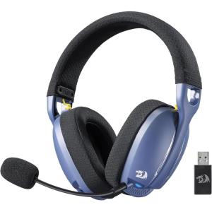 imageRedragon H878 3Mode Wireless Blue Lighting Gaming Headset  Lightweight  71 Surround Sound  40MM Drivers  Detachable Microphone  Multi Platforms for PC PS543 Switch Mobile WhiteampampGrayBlack  Blue