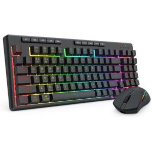 imageRedragon K517 Pro Wireless Gaming Keyboard RGB Backlit TriMode BT24GHzUSBC Mechanical Feel 94 Keys Computer Keyboard with 4 Macro Keys Number Pad 4000mAh Battery for WinMACMouse Keyboard