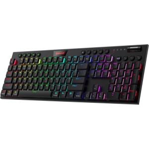 imageRedragon K618 PRO 3Mode Wireless RGB Mechanical Keyboard BT24GhzWired Low Profile WinMac Gaming Keyboard wUltraThin Design Dedicated Media Control ampamp Linear Red SwitchRed Switch