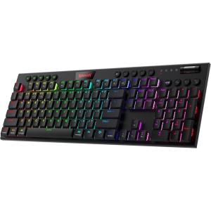 imageRedragon K618 PRO 3Mode Wireless RGB Mechanical Keyboard BT24GhzWired Low Profile WinMac Gaming Keyboard wUltraThin Design Dedicated Media Control ampamp Linear Red SwitchBrown Switch