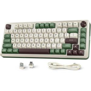 imageRedragon K681 Pro Wireless Mechanical Keyboard Gasket Mounted RGB Gaming Keyboard with Volume Knob MDAProfile PreLubed Linear Switches 81 Keys 75 TriMode Hot Swappable for PCXboxPS MatchaMatcha Green