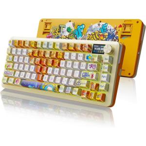 imageRedragon K708 Pro Wireless Mechanical Gaming Keyboard  GasketMounted RGB Backlit 81 Customizable Keys 3Mode 24GBluetoothUSB HotSwap PreLubed Switches Screen ampamp Control Knob  BlackDoodle