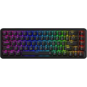 imageRedragon K709 65 Wired Gasket RGB Gaming Keyboard 68 Keys HotSwap Compact Mechanical Keyboard wFreeMod Socket 3Layer Noise Dampening ampamp Dedicated Arrow Keys Quiet Custom Linear SwitchEssential Black