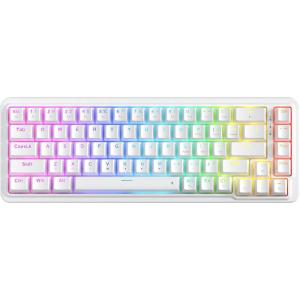 imageRedragon K709 65 Wired Gasket RGB Gaming Keyboard 68 Keys HotSwap Compact Mechanical Keyboard wFreeMod Socket 3Layer Noise Dampening ampamp Dedicated Arrow Keys Quiet Custom Linear SwitchEssential White