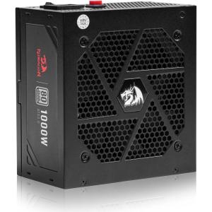 imageRedragon PSU017 80 Platinum 1000 Watt ATX 30 ampamp PCIe 50 Fully Modular Gaming Power Supply 80 Plus Certified 100 Japanese Capacitors ampamp Low Noise SmartECO Fan Fully Modular w12VHPWR CableATX 30 Platinum BK