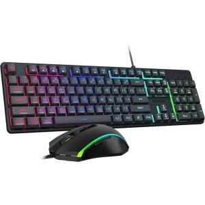 imageRedragon Updated S107 Gaming Keyboard and Mouse RGB Gaming Keyboard and 10000 DPI Mouse Combo with 25Key AntiGhosting 1K Hz Programmable Mice with Software Plug ampamp Play to PC Laptop UpgradeBlack
