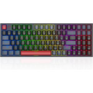 imageRedragon Wired Mechanical Gaming Keyboard with RGB Backlit 94 Keys Programmable Macro Editing Numeric Pad Red Switches Compact Keyboard Mechanical for Pc Mac Ipad K636CLOBlackGray