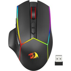 imageRedragon Wireless Gaming Mouse TriMode 24GUSBCBluetooth Ergonomic Mouse Gaming 8000 DPI RGB Backlit Programmable Wireless Mouse Rechargeable 250 Hrs for Laptop PC Mac M814Bluetooth