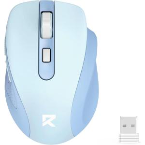 imageRedragon Wireless Mouse BT5030 ampamp 24G 6 Buttons 5 Level 4000DPI Bluetooth Mouse 18 Months Battery Portable Optical Computer Mice for Laptop PC Chromebook Windows MacBlack24GBTblue