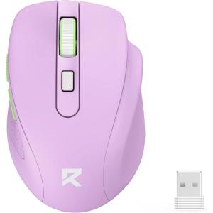 imageRedragon Wireless Mouse BT5030 ampamp 24G 6 Buttons 5 Level 4000DPI Bluetooth Mouse 18 Months Battery Portable Optical Computer Mice for Laptop PC Chromebook Windows MacBlack24GBTpurple