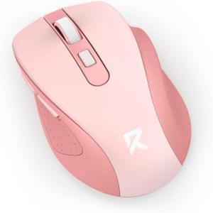 imageRedragon Wireless Mouse BT5030 ampamp 24G 6 Buttons 5 Level 4000DPI Bluetooth Mouse 18 Months Battery Portable Optical Computer Mice for Laptop PC Chromebook Windows MacBlack24GBTpink