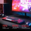 imageRedragon K628 PRO 75 3Mode Wireless RGB Gaming Keyboard 78 Keys HotSwappable Compact Mechanical Keyboard wHotSwap FreeMod PCB Socket Dedicated Arrow Keys ampamp Numpad Red SwitchBlack  Red