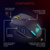 imageRedragon M908 12400 DPI Impact MMO Gaming Mouse w 18 Programmable Buttons Weight Tuning Cartridge 12 Side Buttons