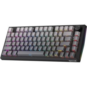 imageRedragon K687 PRO Wireless CNC Gasket Gaming Keyboard 81 Keys Mechanical Keyboard wPremium CNC Aluminum Board EasyControl Knob 5Layer Noise Dampening Custom Linear Switch PBT Gradient KeycapsConcrete Jungle