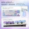imageRedragon K728 PRO SE 80 87 Keys Wireless Gasket RGB Gaming Keyboard 3Mode Anime Mechanical Keyboard wHotSwap SouthFacing LED Socket 5Layer Noise Dampening Custom HiFi Linear SwitchMoonrise Violet