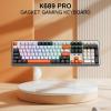 imageRedragon K761 Wireless Gasket Gaming Keyboard wHype Screen amp Knob 104 Keys Mechanical Keyboard EasyControl 126 TFT Info Display 5Layer Noise Dampening Custom Linear Switch Abyssal BlueBlack Tangerine