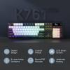 imageRedragon K761 Wireless Gasket Gaming Keyboard wHype Screen amp Knob 104 Keys Mechanical Keyboard EasyControl 126 TFT Info Display 5Layer Noise Dampening Custom Linear Switch Abyssal BlueAbyssal Blue K761