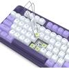imageRedragon K761 Wireless Gasket Gaming Keyboard wHype Screen amp Knob 104 Keys Mechanical Keyboard EasyControl 126 TFT Info Display 5Layer Noise Dampening Custom Linear Switch Abyssal BlueCharming Purple