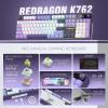 imageRedragon K761 Wireless Gasket Gaming Keyboard wHype Screen amp Knob 104 Keys Mechanical Keyboard EasyControl 126 TFT Info Display 5Layer Noise Dampening Custom Linear Switch Abyssal BlueCharming Purple