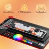 imageRedragon K761 Wireless Gasket Gaming Keyboard wHype Screen amp Knob 104 Keys Mechanical Keyboard EasyControl 126 TFT Info Display 5Layer Noise Dampening Custom Linear Switch Abyssal BlueBlack Tangerine