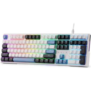 imageRedragon K761 Wireless Gasket Gaming Keyboard wHype Screen amp Knob 104 Keys Mechanical Keyboard EasyControl 126 TFT Info Display 5Layer Noise Dampening Custom Linear Switch Abyssal BlueGlacier Azure