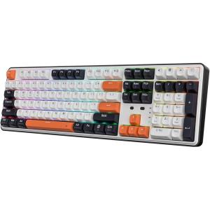 imageRedragon K761 Wireless Gasket Gaming Keyboard wHype Screen amp Knob 104 Keys Mechanical Keyboard EasyControl 126 TFT Info Display 5Layer Noise Dampening Custom Linear Switch Abyssal BlueBlack Tangerine